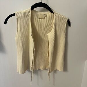 Las Pepas Cream Ribbed Vest